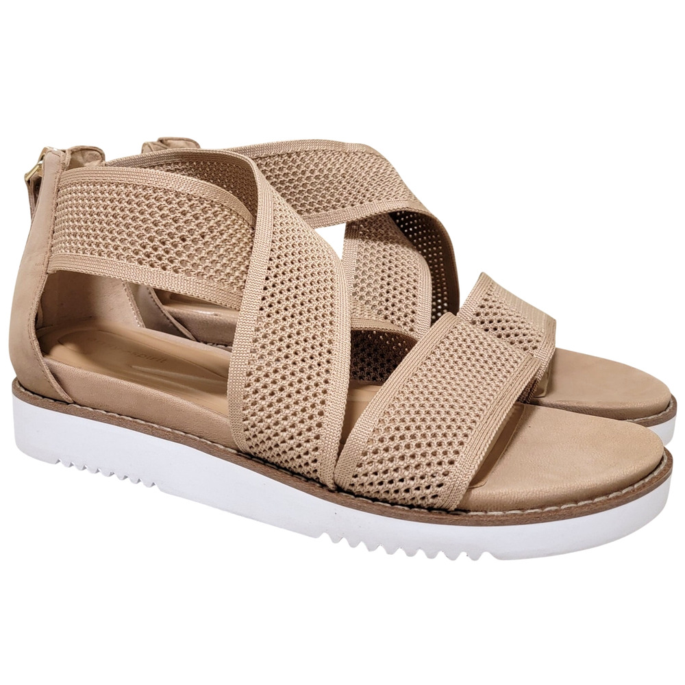 Easy Spirit Women Wander Woven Cross Strap Sandals Size US 9.5M Light Natural